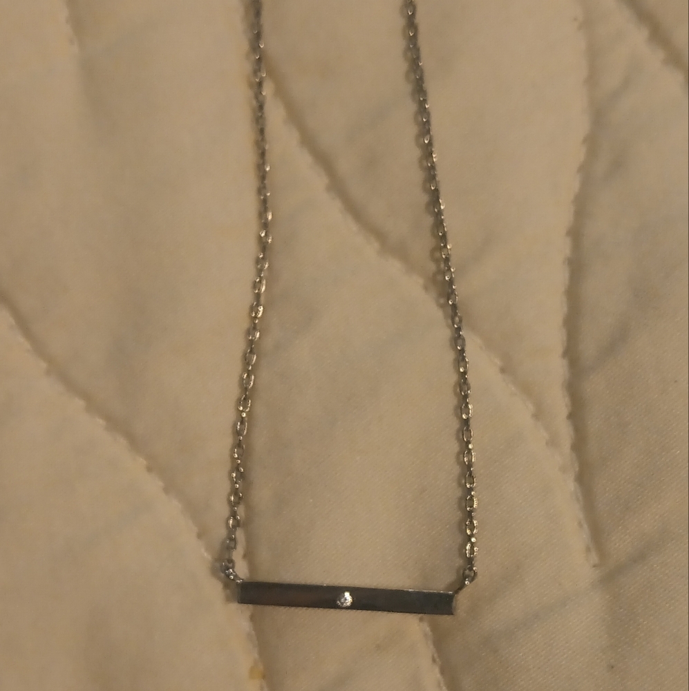 Elegant Silver Bar Necklace